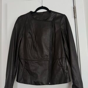 Elie Tahari Black Leather Jacket